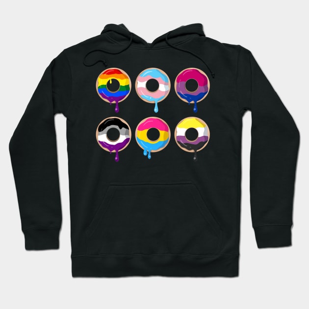 Pride Donuts Hoodie by LittleGreenHat